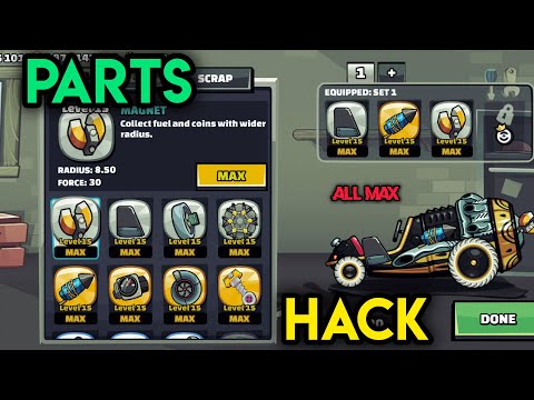 HILL CLIMB RACING 2 | PARTS HACK | ALL PARTS MAX