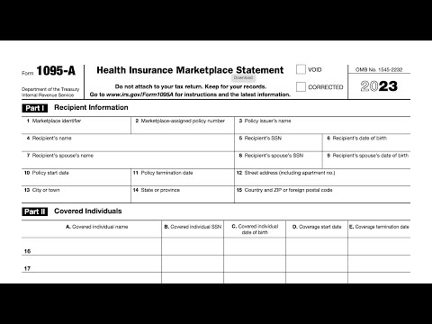 IRS Form 1095-A walkthrough (Health Insurance Marketplace Statement)