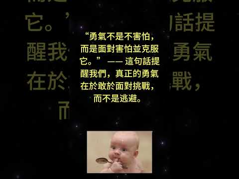 “勇氣不是不害怕，而是面對害怕並克服它。” —— 這句話提醒我們，真正的勇氣在於敢於面對挑戰，而不是