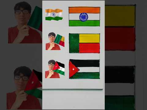 Benin 🇧🇯 India 🇮🇳 And Jordan 🇯🇴 Flag Drawing | #shorts #drawing