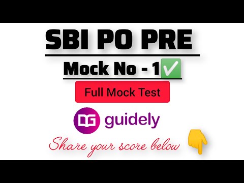 ✅📚SBI Po Pre Live Mock Test 1 Guidely✍️