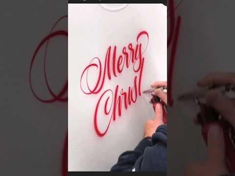 MERRY CHRISTMAS AIRBRUSH CALLIGRAPHY ASMR x KJAIRBRUSH #calligraphy #AIRBRUSH #christmas