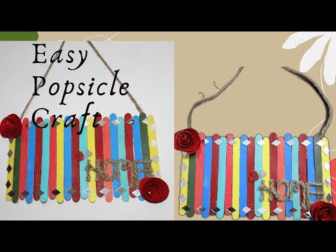 popsicle stick craft |easy craft |Home decor |DIY |craft ideas |icecream sticks home decor