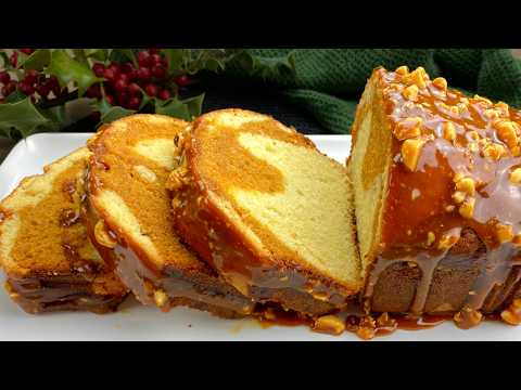 Quick Delicious Cake recipe - Caramel Cake for Holiday Baking! Marble Cake Recipe