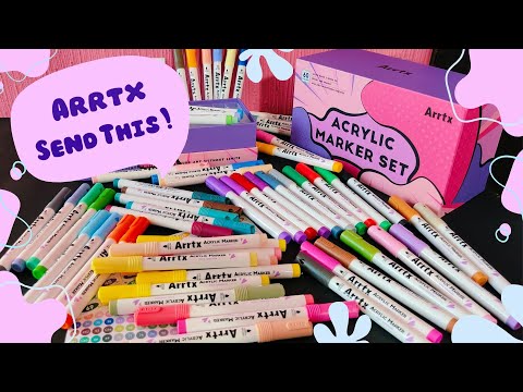 Received This From Arrtx!! 🔥 Unboxing 60 Colours Anime Acrylic Markers 💜🩷