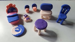 How to make miniature bed room set  using polymer clay ||polyme clay mini bed room set @claybowl