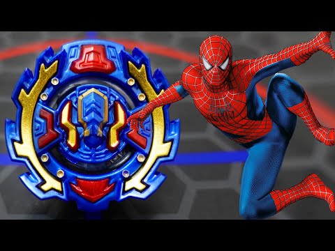 SPIDERMAN BEYBLADE!! Superhero Beyblade VS Takara Tomy Beyblades! Beyblade Burst DB