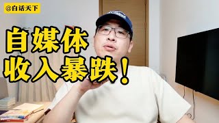 自媒体收入暴跌！#热点话题 【白话天下】