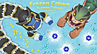 Snake io game | King cold Boos snake Vs Basilisk king Snake in Frozen crown new event to godmodmenu