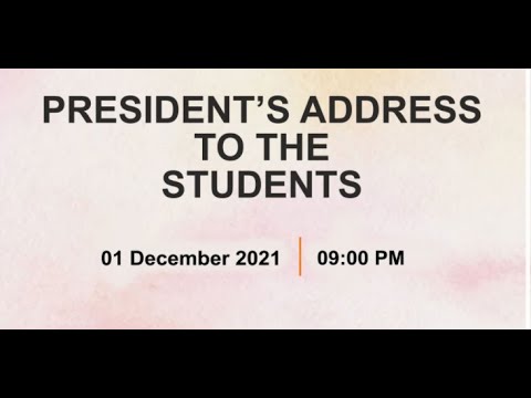 CMA DEC 2021 LIVE PRESIDENT'S ADDRESS TO THE STUDENTS