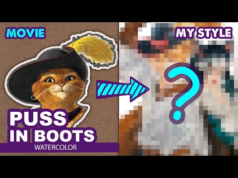 Drawing Puss and Kitty from Puss In Boots| Semi realistic style by Huta Chan