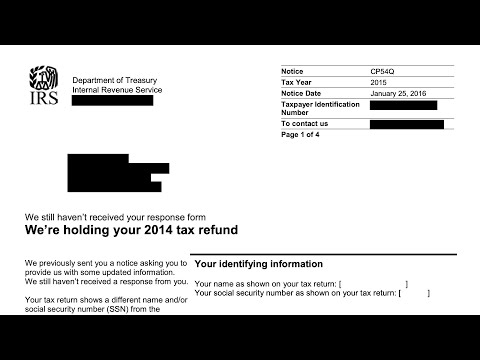 How to understand your CP54Q Notice (The IRS will hold your refund until you verify your name & SSN)