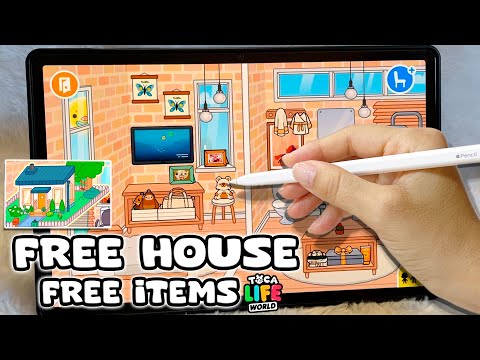 🏡Free House Idea🌳Free Items Toca Boca | Design Toca Life World | Handcam Galaxy Tab S9+✍S-pen