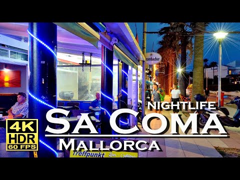 Sa Coma Mallorca nightlife and evening 4K 60fps HDR  UHD Dolby Atmos 💖 Best places 👀 walking tour