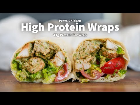 30 Minute Meal Prep | High Protein Chicken Pesto Wrap