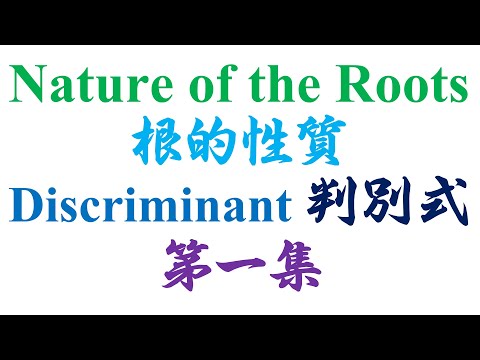 高中统考高级数学 Algebra Nature of the roots 第一集（老雷数学）