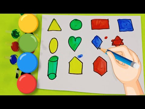 Shapes with colors name,Learn 2d shapes for kids,Shapes learning for kid's,triangle,circle,rectangle