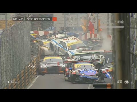 Macau 'Police Bend' Crash Compilation