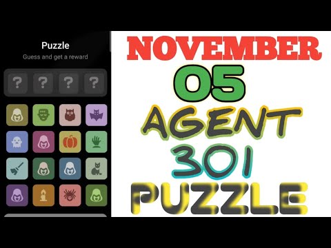 November 5 Agent 301 Puzzle Today Airdrop Daily combo today #agent301