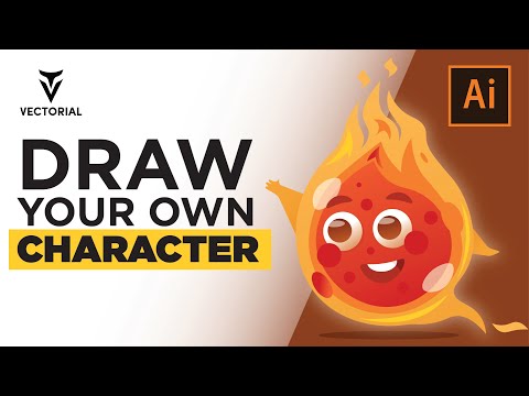 How to draw Fire Character in Adobe Illustrator - Step by step