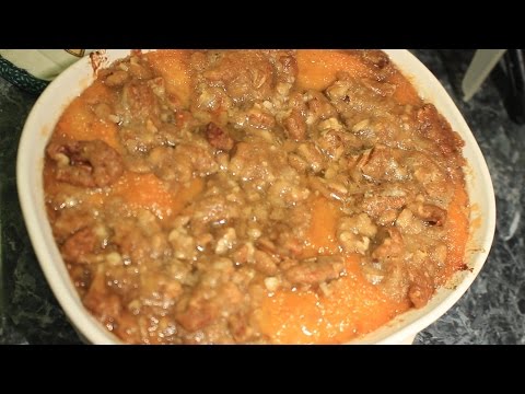 Sweet Potato Casserole w/  Pecan Topping ~ Easy Thanksgiving side dish