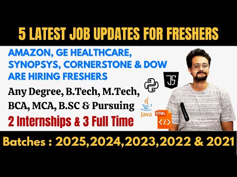 5 Latest Jobs & Internships : Amazon, GE HealthCare, Synopsys, Cornerstone & Dow Are Hiring Freshers