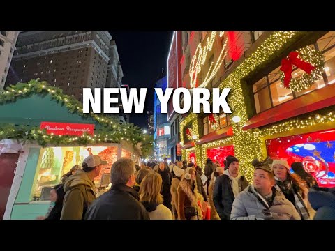 New York City LIVE Midtown Manhattan Christmas Walk on Friday (December 6, 2024)