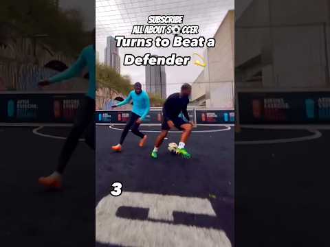 3 turns to beat a defender #football #soccer #amazingfootball #footballskills  #dribbles