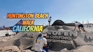 Hungtington Beach California Surfing 2024 4ktour, people watching