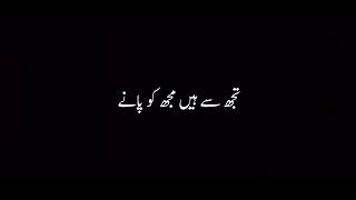 Tujh bin mai jaon to kaha || Dil Ibaadat || Urdu lyrics || Black screen status