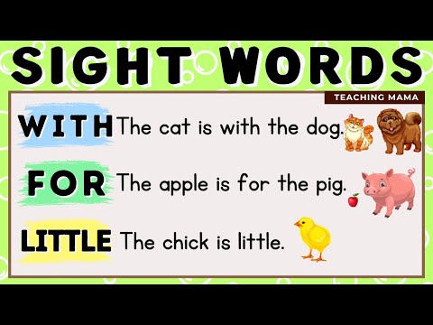 LET'S READ! | SIGHT WORDS SENTENCES | WITH, FOR, LITTLE | PRACTICE READING ENGLISH | TEACHING MAMA