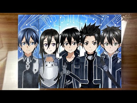 Drawing Kirito's 5 MAIN CHARACTERS [Sword Art Online]