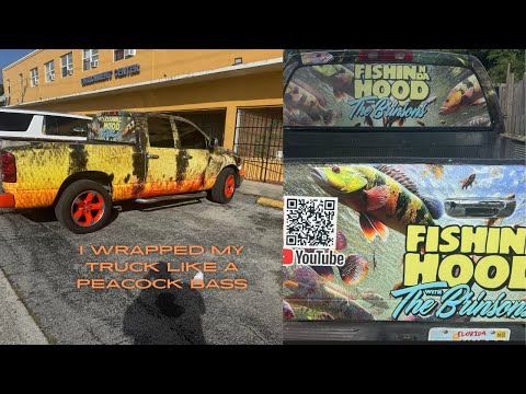 I WRAPPED MY TRUCK LIKE A PEACOCK BASS #truck #fishing #fishart #fishinglife #dodgeram #fypyoutube