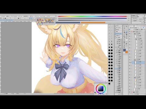 無言で作業垂れ流し【お絵かき/尾丸ポルカ】