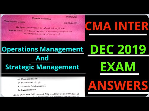 Operations Management and Strategic Management | Dec 2019 | Answers