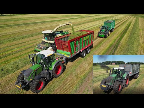 Grasernte 2024! Häckseln & Silieren mit Fendt & JohnDeere Traktoren /Krone BIGX Häcksler.