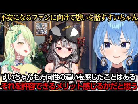 不安になるファンに向けて想いを話すすいちゃん【星街すいせい/沙花叉クロヱ/セレス・ファウナ】