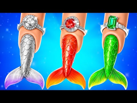 We Build Secret Rooms for Mermaids! Emerald Girl, Ruby Girl and Diamond Girl in Real Life!