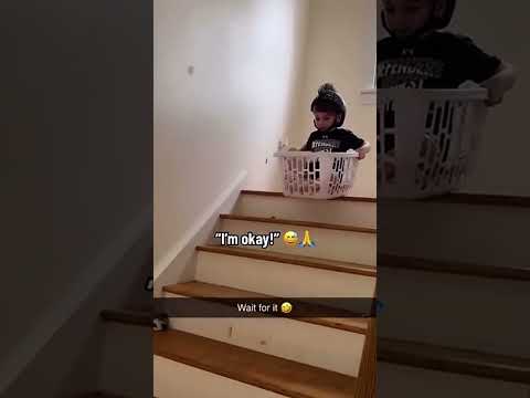 Adorable Moment: Boy Falls Down in a Basket and Says ‘I’m Okay!’ #funny