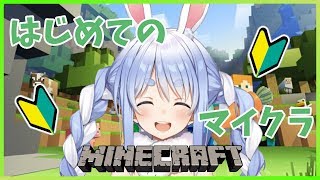 【マインクラフト】初心者がサバイバルを生き抜くぺこ！！【ホロライブ/兎田ぺこら】