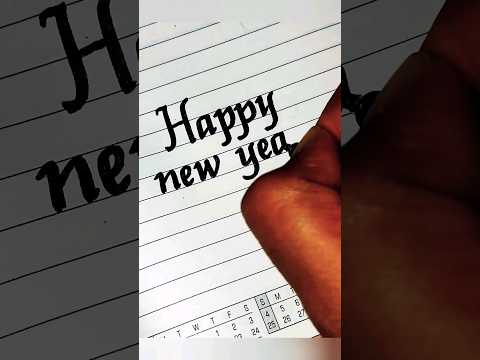 Happy New Year 2024 in a beautiful handwriting #handwriting #shorts