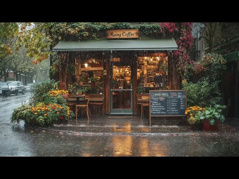 Relaxing Rain Sounds 🌧️ The Perfect Place to Rest & Focus 🍃 Rainy Day Coffee Shop ☕️