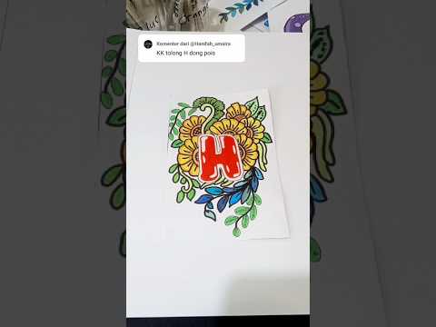 Letter H floral art |subscribe like & komen untuk Request   #floralart #drawing #art