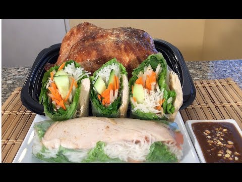 How To Make Rotisserie Chicken Vegetable Spring Rolls-Asian Food Recipes