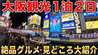 【大阪観光】旅行に行く人必見！絶対に行きたい観光スポットから名物グルメまで大紹介！大阪の魅力が詰まった一本です！梅田/難波/海遊館/USJ