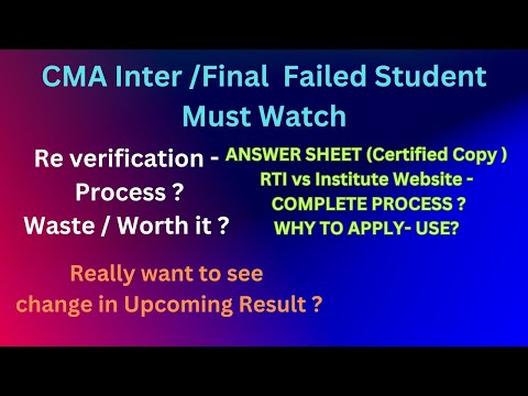 Part-1 One More Try From Failure to Success Those Have Failed in Dec-2023 Term in #cma #inter #final