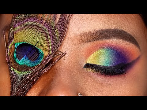 Peacock Eyemakeup/ Colorful Eyemakeup/ Half Cut Crease Eyemakeup/ Eyemakeup