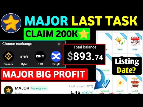 Major Claim $100 LAST Task🔥 | Major Airdrop Listing Date | Major Airdrop Update | Major Puzzle Durov