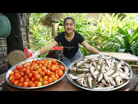 Amazing cooking skills: Yummy braised fish cooking with tomato - Cooking with Sreypov