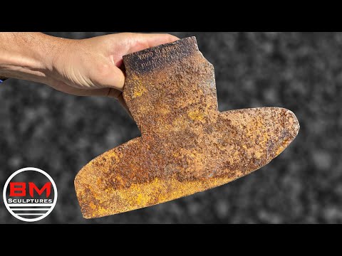 RARE 100 Year Old Antique Rusty Axe Restoration